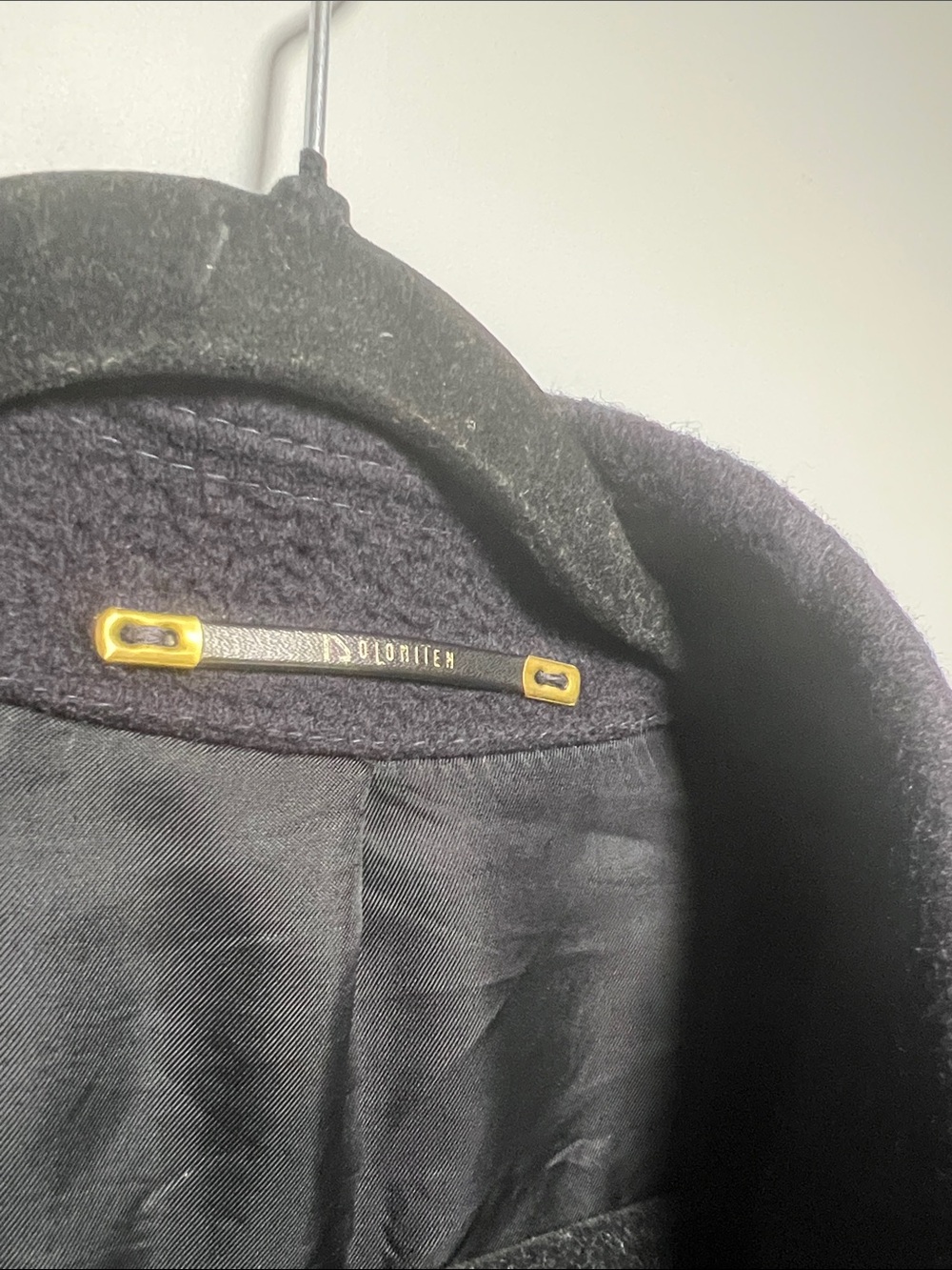 Classic Men's dark navy wool Long Trench Coat - Picture 4 of 9
